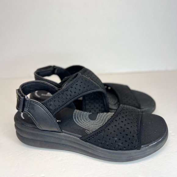 Clarks Cloudsteppers Womens Drift Fern Flat Black Wedge Comfort Adjustable Sz 6 - Picture 12 of 12